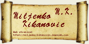 Miljenko Kikanović vizit kartica